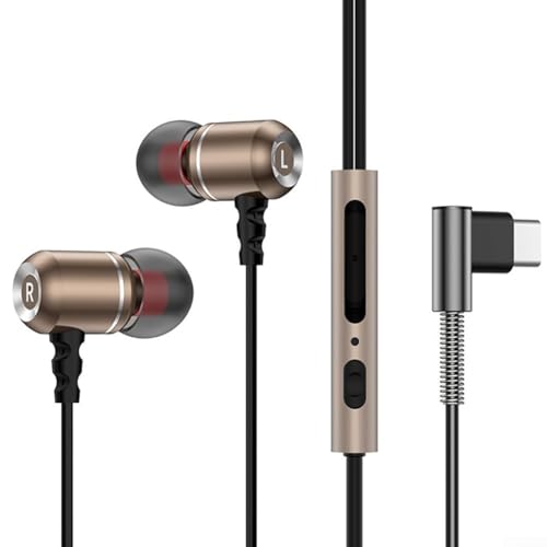LifenaviStore Schweißfeste Gaming-Kopfhörer mit eingebautem Mikrofon und Typ-C-Kompatibilität für mobile Geräte (Typ-C Roségold) von LifenaviStore