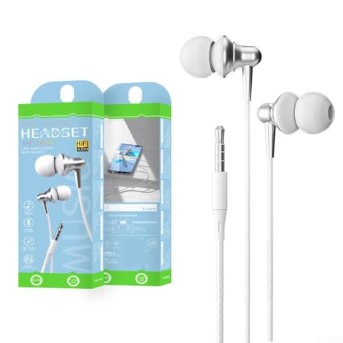 LifenaviStore Sportliches Design, kabelgebundene Kopfhörer für Android, ergonomische Passform, Hi-Fi-Sound (weiß) von LifenaviStore