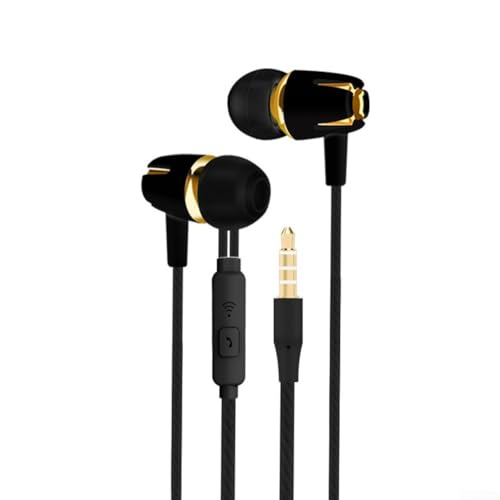 LifenaviStore Tragbare Kopfhörer mit Geräuschunterdrückung und Mikrofon für Anrufe und Musik (Schwarz Gold) von LifenaviStore