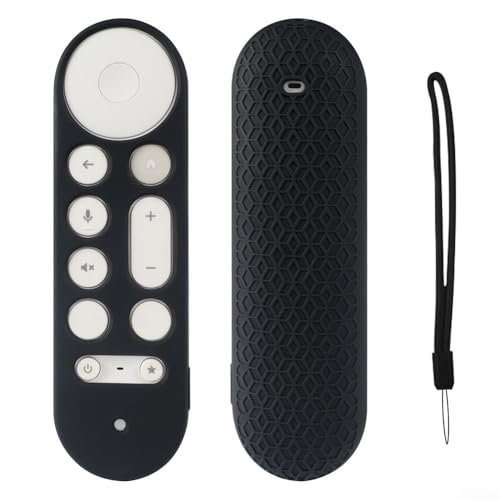 Maßgeschneiderte Silikonhülle für Google TV 4K Fernbedienung, zuverlässiger Schutz mit einzigartigem Look (schwarz) von LifenaviStore