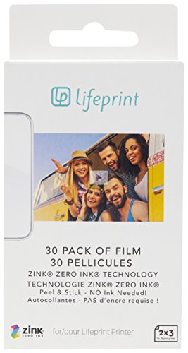 LIFEPRINT Fotopapier 30 - Fotopapier, Fotodruckpapier 7,6 x 5 cm, Innovative ZINK-Technologie für die Umwelt, Klebefläche, Tintenloser Druck - 30 Stück von Lifeprint