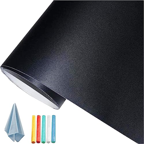 Lifetree Selbstklebend Tafelfolie Kreidetafel Schwarz: Abwischbar Multifunktional Folie Mit 5 Kreide Kinder Wand Tafel Kinderzimmer und Büro 60x200cm von Lifetree