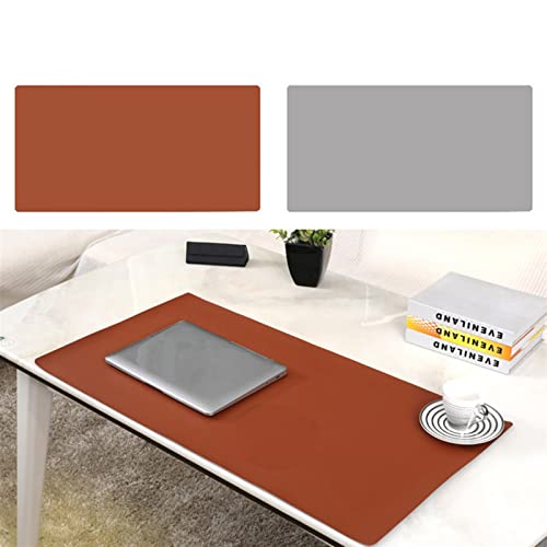 Lifup Wasserdicht PU Leder Schreibtischunterlage Rutschfeste Mauspad für Büro und Zuhause Doppelseitig Braun Grau 100x35cm von Lifup
