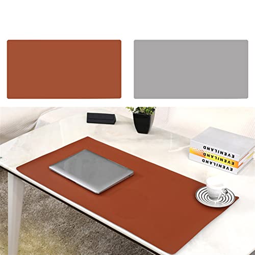 Lifup Wasserdicht PU Leder Schreibtischunterlage Rutschfeste Mauspad für Büro und Zuhause Doppelseitig Braun Grau 90x30cm von Lifup