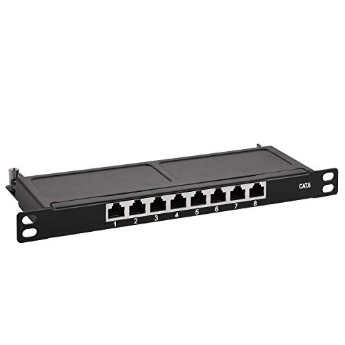 Ligawo ® Patchpanel Cat.6 8-Fach Geschirmt Schwarz – 10" 0,5HE von Ligawo