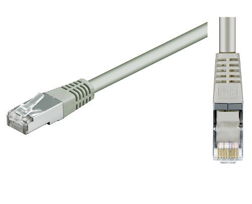 Ligawo 1012100.0 Netzwerkkabel Cat6, 0,25m doppelt geschirmt SF/UTP für DSL Ethernet LAN Netzwerk grau von Ligawo