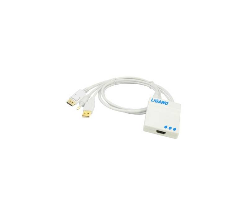Ligawo 6518912 Displayport zu HDMI Adapter Konverter + Audio von Ligawo