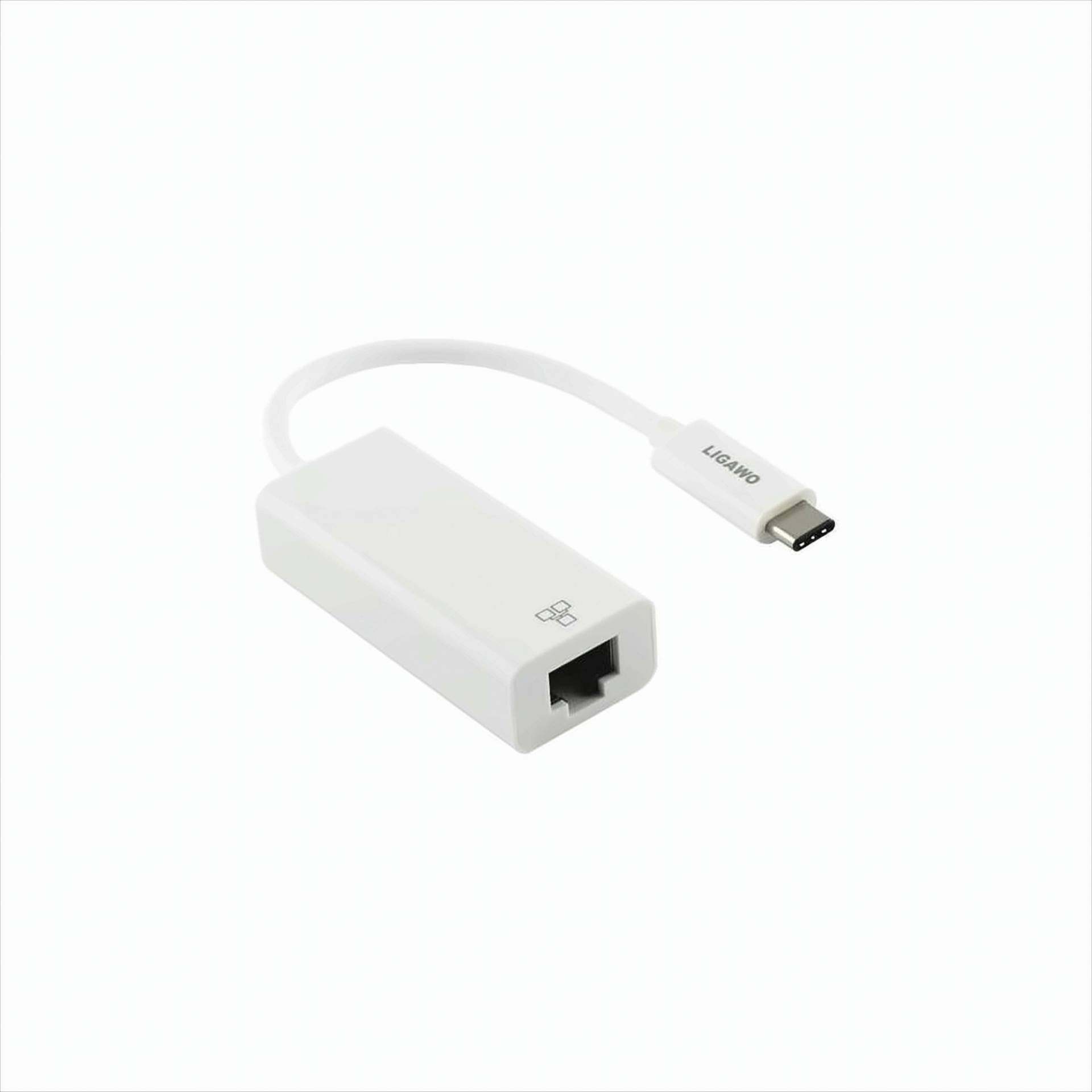 Ligawo 6518944 USB 3.1 Typ C Stecker an RJ45 Gigabit Adapter weiß von Ligawo