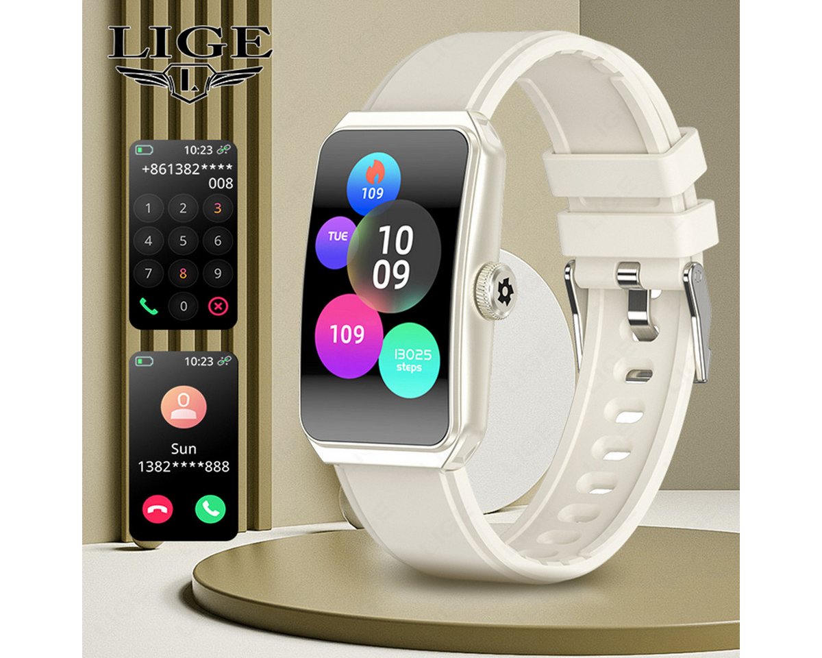 Lige Fur Damen Vollfarbdisplay, Über 100 Sportmodi, Smartwatch (Andriod iOS), mit Wettervorhersage Kalorienverfolgung Ferngesprächsfunktion von Lige