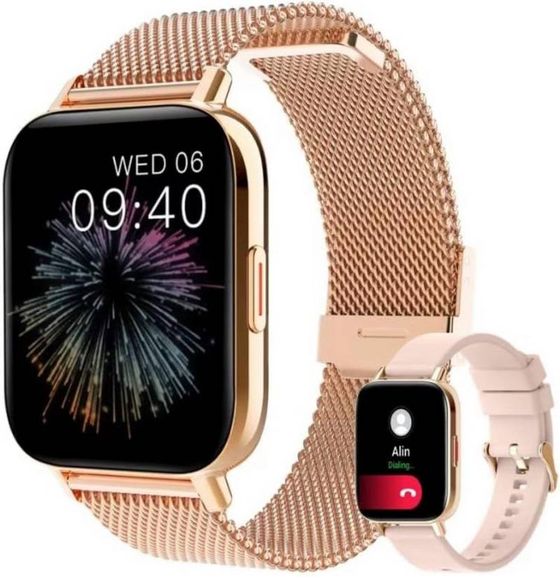 Lige Luxus Smartwatch fur Herren Echtzeit Blutdruckmessung & Herzfrequenz Smartwatch (1,83 Zoll, Android iOS), mit EKG Funktion, Bluetooth Anrufe, SpO2 Überwachung, 100+ Sportmodi von Lige