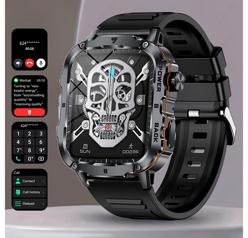 Lige für Herren, kabelloses Anrufen, Foto, Musik, Sportverfolgung Smartwatch (Andriod iOS), mit Legierunggehäuse, wiederaufladbarer Lithium-Akku, 290mAh, kabellos von Lige