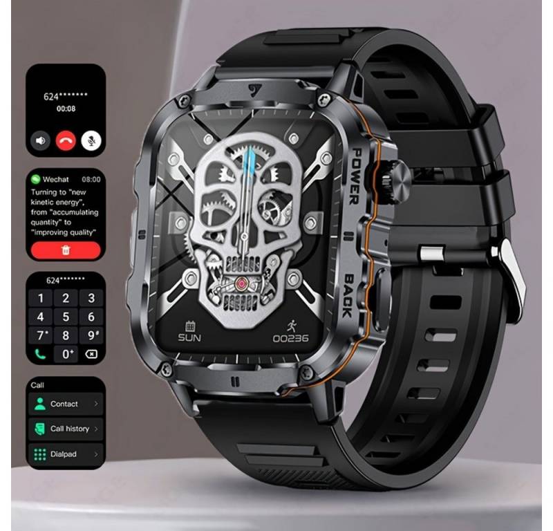 Lige für Herren, kabelloses Anrufen, Foto, Musik, Sportverfolgung Smartwatch (Andriod iOS), mit Legierunggehäuse, wiederaufladbarer Lithium-Akku, 290mAh, kabellos von Lige