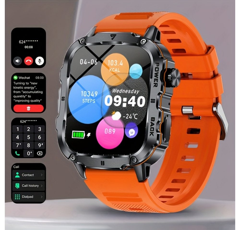 Lige für Herren, kabelloses Anrufen, Foto, Musik, Sportverfolgung Smartwatch (Andriod iOS), mit Legierunggehäuse, wiederaufladbarer Lithium-Akku, 290mAh, kabellos von Lige