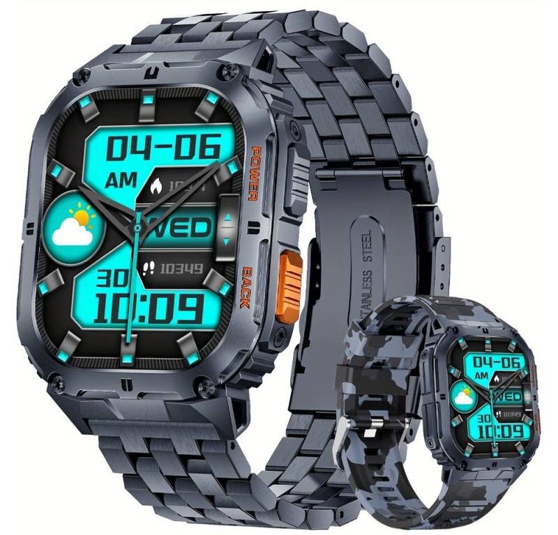 Lige für Herren Anrufintegration USB-Ladefunktion Smartwatch (1.94 cm, Andriod iOS), mit Mehrere Sportmodi, Schlafüberwachung Drahtlose Verbindung von Lige