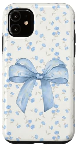 Hellblaue Schleife und Wildblumenmuster, niedlich, Kokette, Vintage Hülle für iPhone 11 Hellblaue Schleife und Wildblumenmuster, niedlich, Kokette, Vintage Hülle für iPhone 11 von Light Blue Bow & Wildflower Pattern Cute Coquette