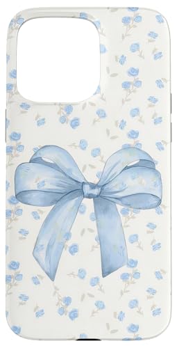 Hellblaue Schleife und Wildblumenmuster, niedlich, Kokette, Vintage Hülle für iPhone 15 Pro Max Hellblaue Schleife und Wildblumenmuster, niedlich, Kokette, Vintage Hülle für iPhone 15 Pro Max von Light Blue Bow & Wildflower Pattern Cute Coquette