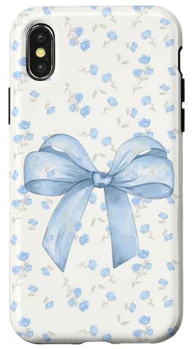 Hellblaue Schleife und Wildblumenmuster, niedlich, Kokette, Vintage Hülle für iPhone X/XS Hellblaue Schleife und Wildblumenmuster, niedlich, Kokette, Vintage Hülle für iPhone X/XS von Light Blue Bow & Wildflower Pattern Cute Coquette