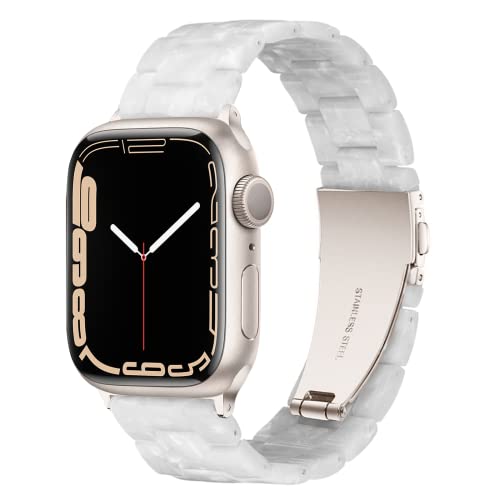 Light Kompatibel mit Apple Watch Armband 49mm 45mm 44mm 42mm, Leicht Einstellbar Mode Harz Wasserdicht für Apple Watch Ultra, Series 9 45mm Series 8 7 6 5 4 3 2 1 Apple Watch SE für Damen/Herren von Light House