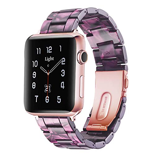 Light Kompatibel mit Apple Watch Armband 49mm 45mm 44mm 42mm, Leicht Einstellbar Mode Harz Wasserdicht für Apple Watch Ultra, Series 8 45mm Series 9 7 6 5 4 3 2 1 Apple Watch SE für Damen/Herren von Light House