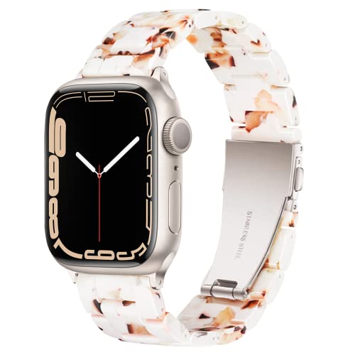 Light Kompatibel mit Apple Watch Armband 49mm 45mm 44mm 42mm, Leicht Einstellbar Mode Harz Wasserdicht für Apple Watch Ultra, Series 8 45mm Series 9 7 6 5 4 3 2 1 Apple Watch SE für Damen/Herren von Light House