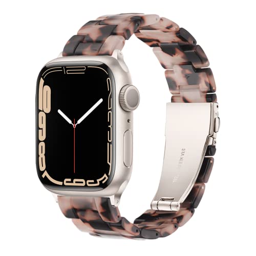 Light Kompatibel mit Apple Watch Armband 49mm 45mm 44mm 42mm, Leicht Einstellbar Mode Harz Wasserdicht für Apple Watch Ultra, Series 9 45mm Series 8 7 6 5 4 3 2 1 Apple Watch SE für Damen/Herren von Light House