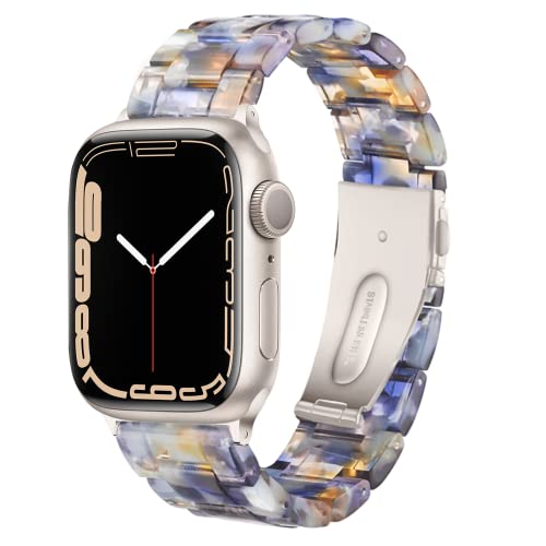 Light Kompatibel mit Apple Watch Armband 49mm 45mm 44mm 42mm, Leicht Einstellbar Mode Harz Wasserdicht für Apple Watch Ultra, Series 8 45mm Series 9 7 6 5 4 3 2 1 Apple Watch SE für Damen/Herren von Light House