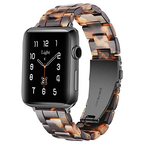 Light Kompatibel mit Apple Watch Armband 49mm 45mm 44mm 42mm, Leicht Einstellbar Mode Harz Wasserdicht für Apple Watch Ultra, Series 9 45mm Series 8 7 6 5 4 3 2 1 Apple Watch SE für Damen/Herren von Light House