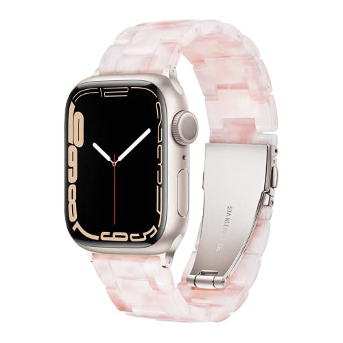 Light Kompatibel mit Apple Watch Armband 49mm 45mm 44mm 42mm, Leicht Einstellbar Mode Harz Wasserdicht für Apple Watch Ultra,Ultra 2, Series 9 45mm Series 8 7 6 5 4 3 2 1 Apple Watch SE von Light House