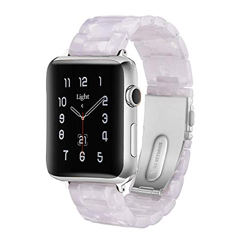 Light Kompatibel mit Apple Watch Armband 8 41mm 40mm 38mm, Leicht Einstellbar Mode Harz Wasserdicht für iWatch Apple Watch Series 8 41mm,Series 9 7 6 5 4 3 2 1 Apple Watch SE für Damen/Herren von Light House