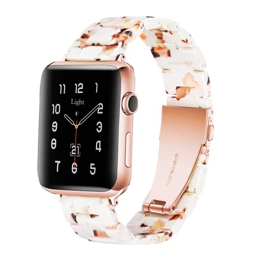 Light Kompatibel mit Apple Watch Armband 9 41mm 40mm 38mm, Leicht Einstellbar Mode Harz Wasserdicht für iWatch Apple Watch Series 9 41mm,Series 8 7 6 5 4 3 2 1 Apple Watch SE für Damen/Herren von Light House