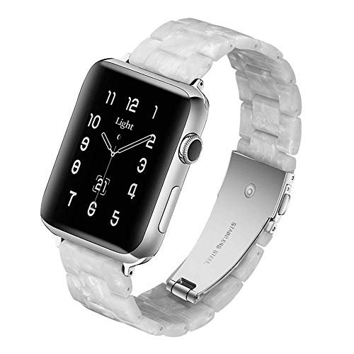 Light Kompatibel mit Apple Watch Armband 9 41mm 40mm 38mm, Leicht Einstellbar Mode Harz Wasserdicht für iWatch Apple Watch Series 9 41mm,Series 8 7 6 5 4 3 2 1 Apple Watch SE für Damen/Herren von Light House