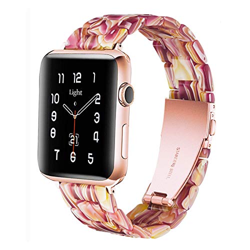 Light kompatibel mit Apple Watch 42 mm 44 mm 45 mm, Ersatzarmband aus Kunstharz für Apple Watch Series 7 6 SE 5 4 3 2 1 (Facebook Red, 42 mm/44 mm/45 mm) von Light House