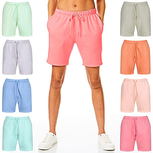 Light & Shade Damen Light and Shade Ladies Soft Touch Loungewear Sweatpants Joggers Jog Shorts Shorts, Pink, Small von Light & Shade