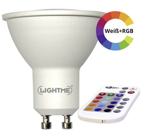 LightMe LM85190-2 LED EEK G (A - G) GU10 Reflektor 4.5W = 28W RGBW (Ø x L) 50mm x 57mm colorchangin von LightMe