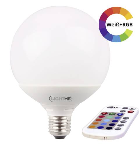 LightMe LM85195 LED EEK G (A - G) E27 Globeform 10W = 60W RGBW (Ø x L) 120mm x 156mm colorchanging, von LightMe