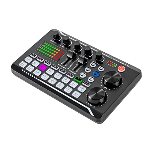 Professioneller Audio Mixer, Microphone-Mikrofon Mixer-Recording Kondensator-Audio-Mixer Mit Soundkarte USB für Live, Streaming, Podcasting und Aufnahme Professioneller Audio Mixer, Microphone-Mikrofon Mixer-Recording Kondensator-Audio-Mixer Mit Soundkarte USB für Live, Streaming, Podcasting und Aufnahme von Lightakai