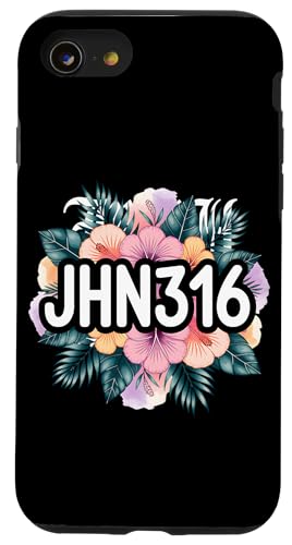 Christliche Hibiskus Jhn316 Blumen Hülle für iPhone SE (2020) / 7 / 8 von Lightedblessing Christliche Kleidung