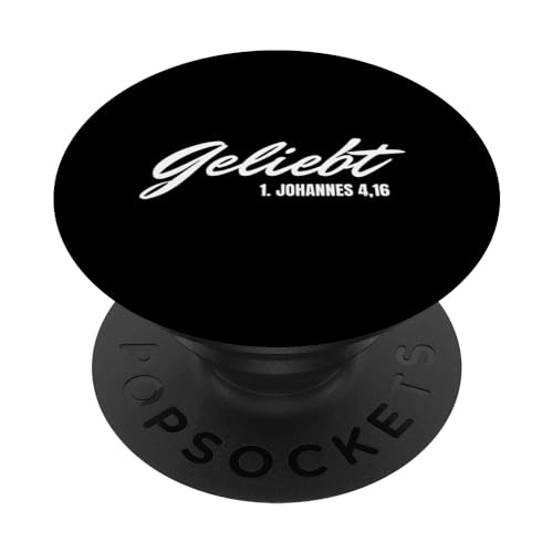 Geliebt 1. Johannes 4 16 Bibelvers Christliches Damen Herren PopSockets mit austauschbarem PopGrip von Lightedblessing Christliche Kleidung