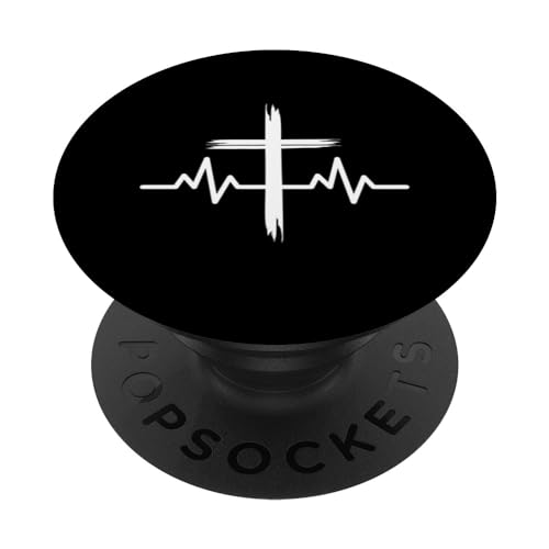 Jesus Christlich Kreuz Herzschlag Glaube Hoffnung Liebe PopSockets Klebender PopGrip von Lightedblessing Christliche Kleidung