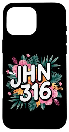 Jhn 316 Christlicher Blumenvers Hülle für iPhone 16 Pro Max von Lightedblessing Christliche Kleidung