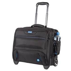 STOP® OCEAN PLASTIC Laptop-Trolley RPET Kunstfaser schwarz 45,0 x 23,0 x 38,0 cm von STOP® OCEAN PLASTIC
