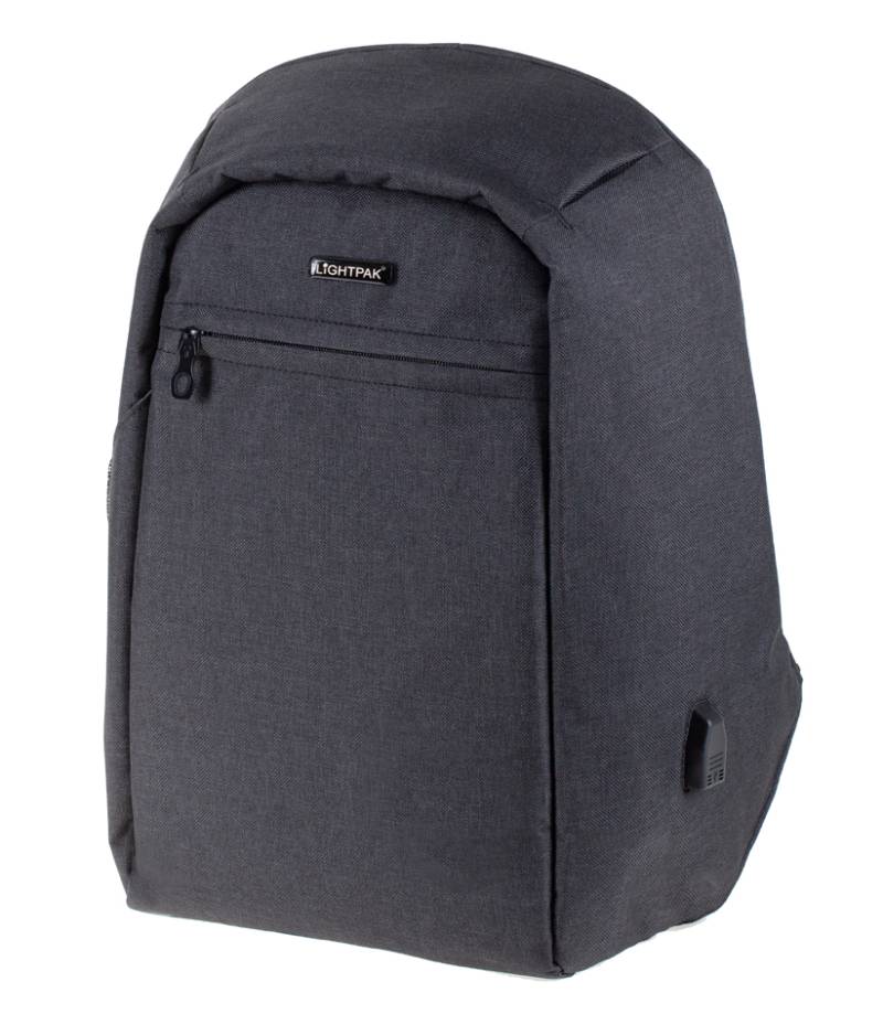 LiGHTPAK Rucksack SAFEPAK, mit USB-Ladeport, anthrazit von Lightpak