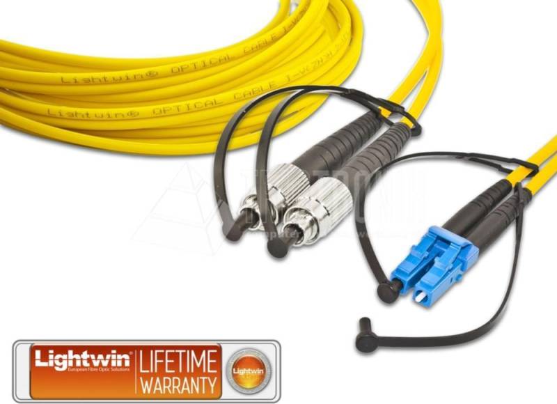 Lightwin LDP-09 FC-LC 3.0 Glasfaserkabel 3 m 2x FC 2x LC OS2 Gelb (LDP-09 FC-LC 3.0) von Lightwin