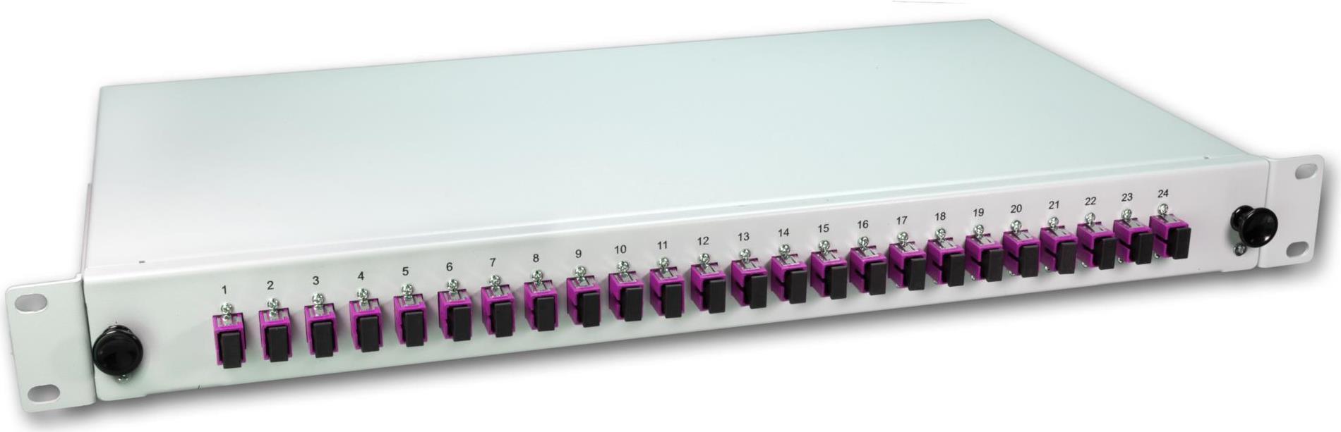 Lightwin LWL Spleissbox, 24 Fasern, 24x SC Multimode, 50/125µm OM4 Pigtail Spleißboxen (SPBOX 24G50 OM4 SC) von Lightwin