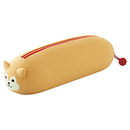 LIHITLAB PuniLabo Stifteetui mit Reißverschluss, horizontal, 6,3 x 20,1 cm, Shiba Dog (A7781-2), Stift: 6,3 x 20,1 x 6,1 cm von Lihit Lab