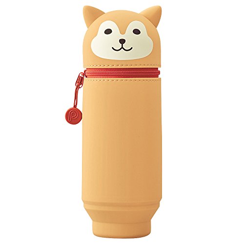 LIHIT LAB Kawaii Japanischer Hund Großes Stand-Up-Federmäppchen für Schule, Büro, Uni, niedliches Schulbedarf, Tier-Stiftehalter, Stifteetui für Erwachsene und Mädchen, Künstler-Federmäppchen, Shiba-Hund (A7714-2) von LIHITLAB