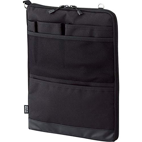 Lihit Lab Smart Fit ACTACT Stationery Inner Bag In Bag A4 Vertical - Black (Green Tea Set) von Lihit Lab