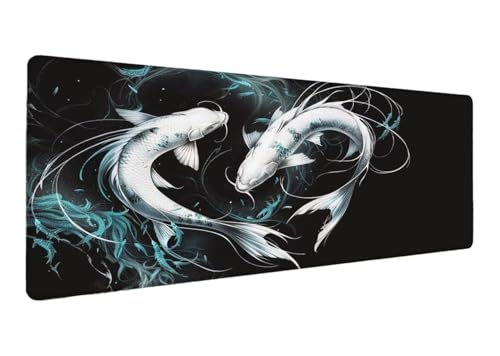 Gaming Mauspad XXL 1000x500x3mm, Schwarz Mauspad, Große Fisch Schreibtischunterlage Tastatur Matte, rutschfeste Gummibasis Schreibtisch Matte, Genähte Kanten Mouse Pad Desk Mat Für Home Computer Q-1 Gaming Mauspad XXL 1000x500x3mm, Schwarz Mauspad, Große Fisch Schreibtischunterlage Tastatur Matte, rutschfeste Gummibasis Schreibtisch Matte, Genähte Kanten Mouse Pad Desk Mat Für Home Computer Q-1 von Lihogbo