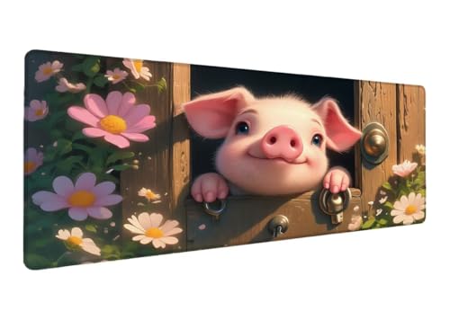 Gaming Mauspad XXL 600x300x3mm, Schwein Mauspad, Große Niedlich Schreibtischunterlage Tastatur Matte, Rutschfeste Gummibasis Schreibtisch Matte, Genähte Kanten Mouse Pad Desk Mat Für Home Computer A-9 Gaming Mauspad XXL 600x300x3mm, Schwein Mauspad, Große Niedlich Schreibtischunterlage Tastatur Matte, Rutschfeste Gummibasis Schreibtisch Matte, Genähte Kanten Mouse Pad Desk Mat Für Home Computer A-9 von Lihogbo