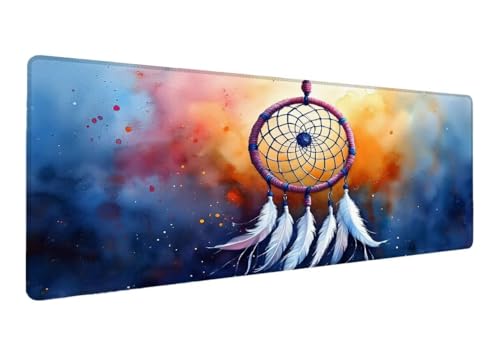 Gaming Mauspad XXL 600x300x3mm, Traumfänger Mauspad, Große Feder Schreibtischunterlage Tastatur Matte, rutschfeste Gummibasis Schreibtisch Matte, Genähte Kanten Mouse Pad Desk Mat Für Home Arbeit Y-5 Gaming Mauspad XXL 600x300x3mm, Traumfänger Mauspad, Große Feder Schreibtischunterlage Tastatur Matte, rutschfeste Gummibasis Schreibtisch Matte, Genähte Kanten Mouse Pad Desk Mat Für Home Arbeit Y-5 von Lihogbo